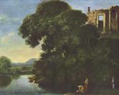 亚当 埃尔斯海默 : Landscape showing the Temple of Vesta in Tivoli